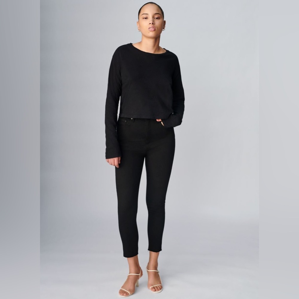 Aritzia Denim Forum | The Lola High Rise Skinny Fray | Black | 28